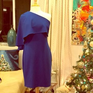 Boston proper blue one shoulder sexy dress